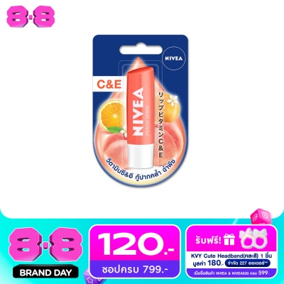 Nivea - นีเวีย ลิป พีชชี่ ซีแอนด์อี 4.8 กรัม image