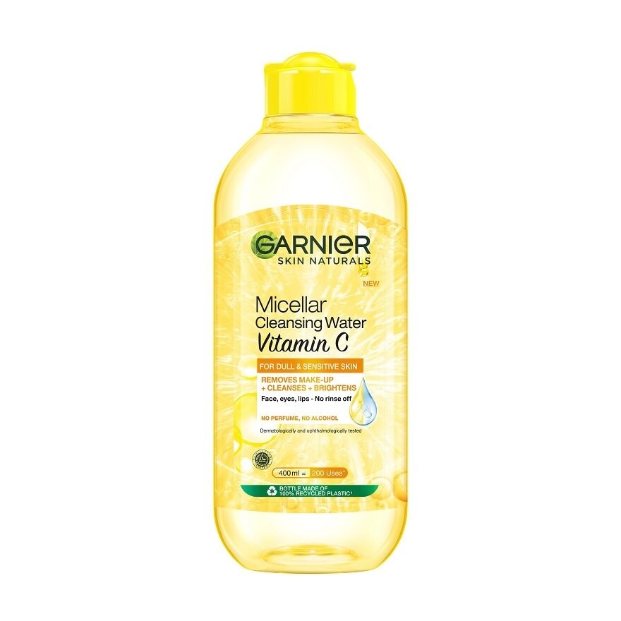 Garnier Skin Naturals Micellar Cleansing Water Vitamin C 400 Ml. ล้างเครื่องสำอาง