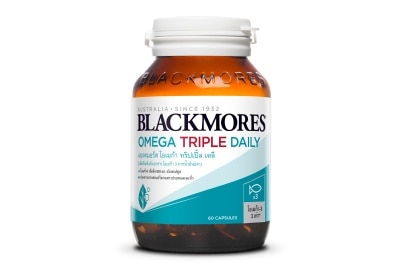 Blackmores แบลคมอร์ส โอเมก้า ทริปเปิ้ล (ผลิตภัณฑ์เสริมอาหาร โอเมก้า 3 จากน้ำมันปลา) 60 แคปซูล