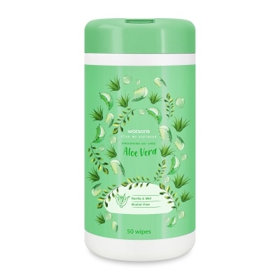 Watsons Watsons Invigorating Wet Wipes Aloe Vera  Canister 50pcs.