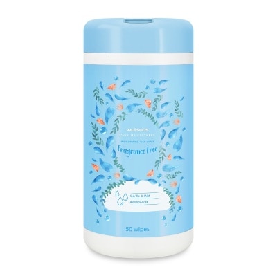 Watsons Watsons Invigorating Wet Wipes Fragrance Free Canister 50pcs.