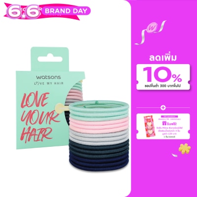 WATSONS - หนังยางรัดผม ที่มัดผม วัตสัน Watsons ขนาดกลางคละสี 15 ชิ้น