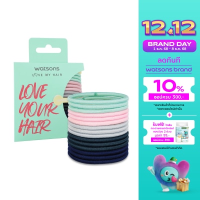 WATSONS หนังยางรัดผม ที่มัดผม วัตสัน Watsons ขนาดกลางคละสี 15 ชิ้น