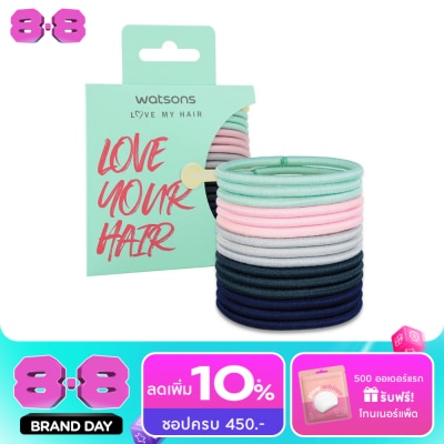 WATSONS - หนังยางรัดผม ที่มัดผม วัตสัน Watsons ขนาดกลางคละสี 15 ชิ้น image