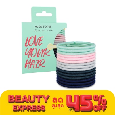 WATSONS หนังยางรัดผม ที่มัดผม วัตสัน Watsons ขนาดกลางคละสี 15 ชิ้น