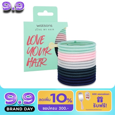 WATSONS - หนังยางรัดผม ที่มัดผม วัตสัน Watsons ขนาดกลางคละสี 15 ชิ้น image