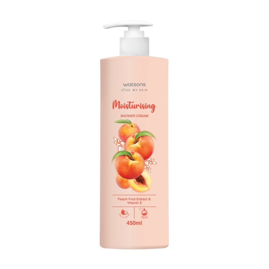 Watsons Moisturising Shower Cream Peach Fruit ExtractVitamin E 450ml