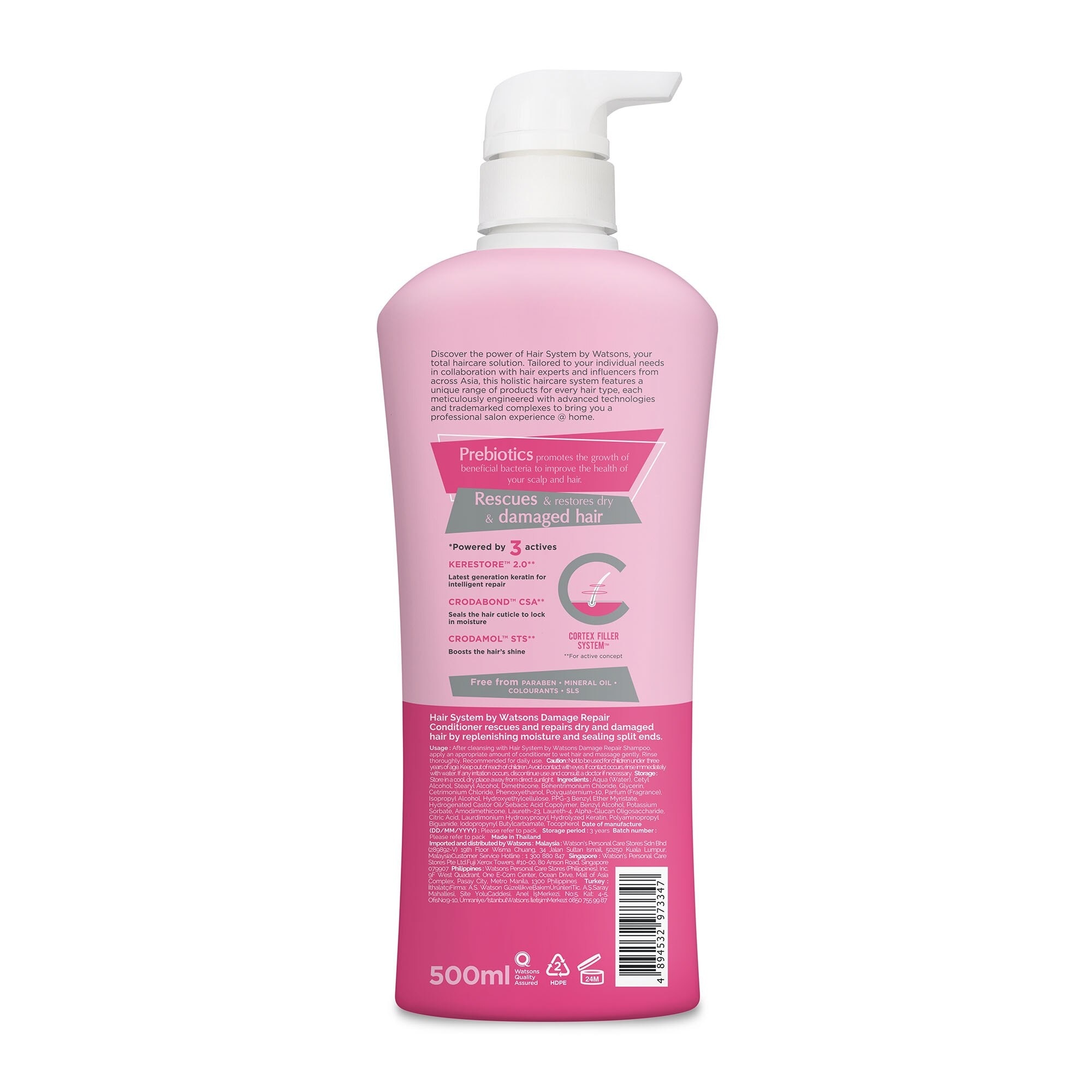 Hair System by Watsons Damage Repair Conditioner Dry,Damaged hair 500ml