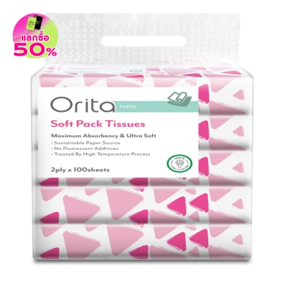 Orita Orita Soft Pack 2ply x 100sheets Pack 5
