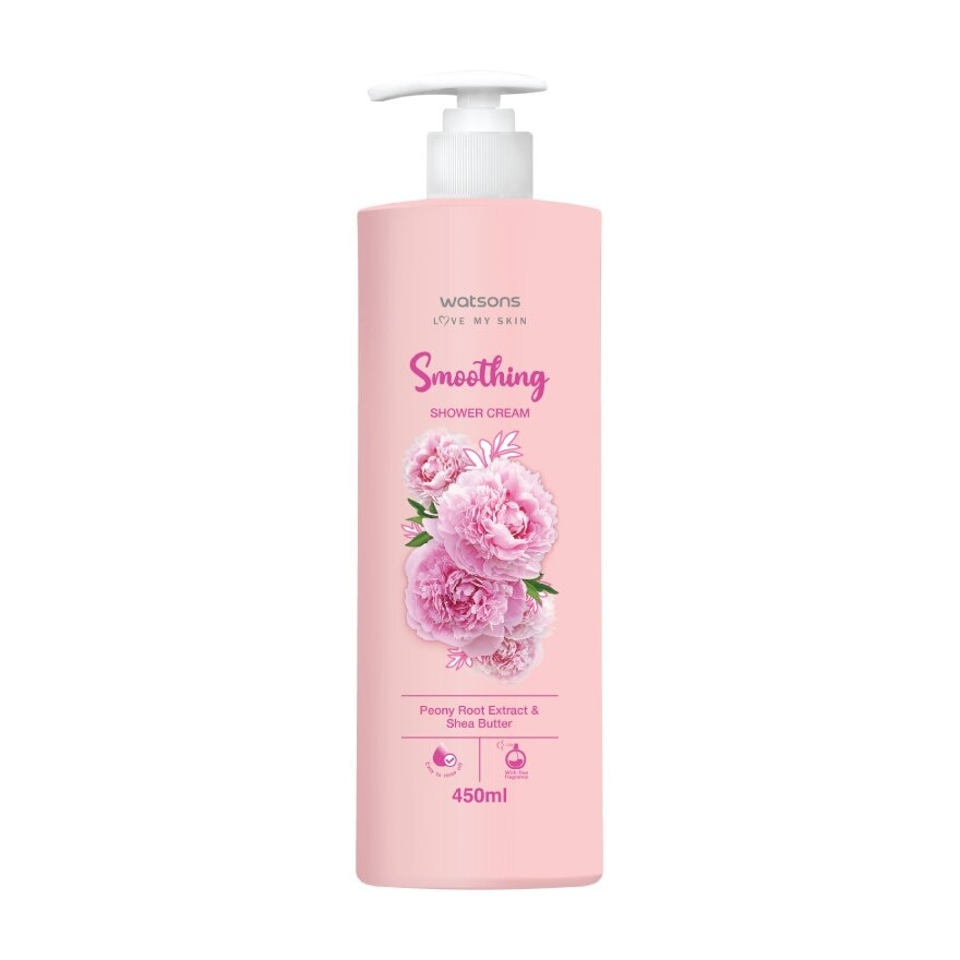 Watsons Smoothing Shower Cream Peony Root ExtractShea Butter 450ml