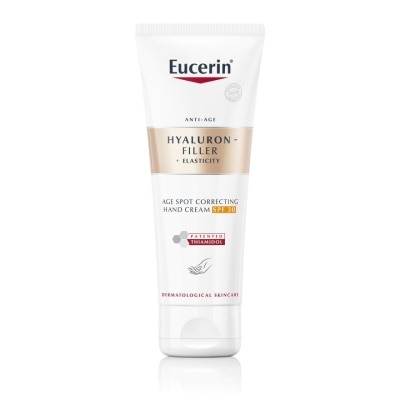 Eucerin ยูเซอริน ไฮยาลูรอน-ฟิลเลอร์ อีลาสติซิตี้ เอจ สปอต คอร์เรคติ้ง แฮนด์ครีม SPF30 (75มล.)