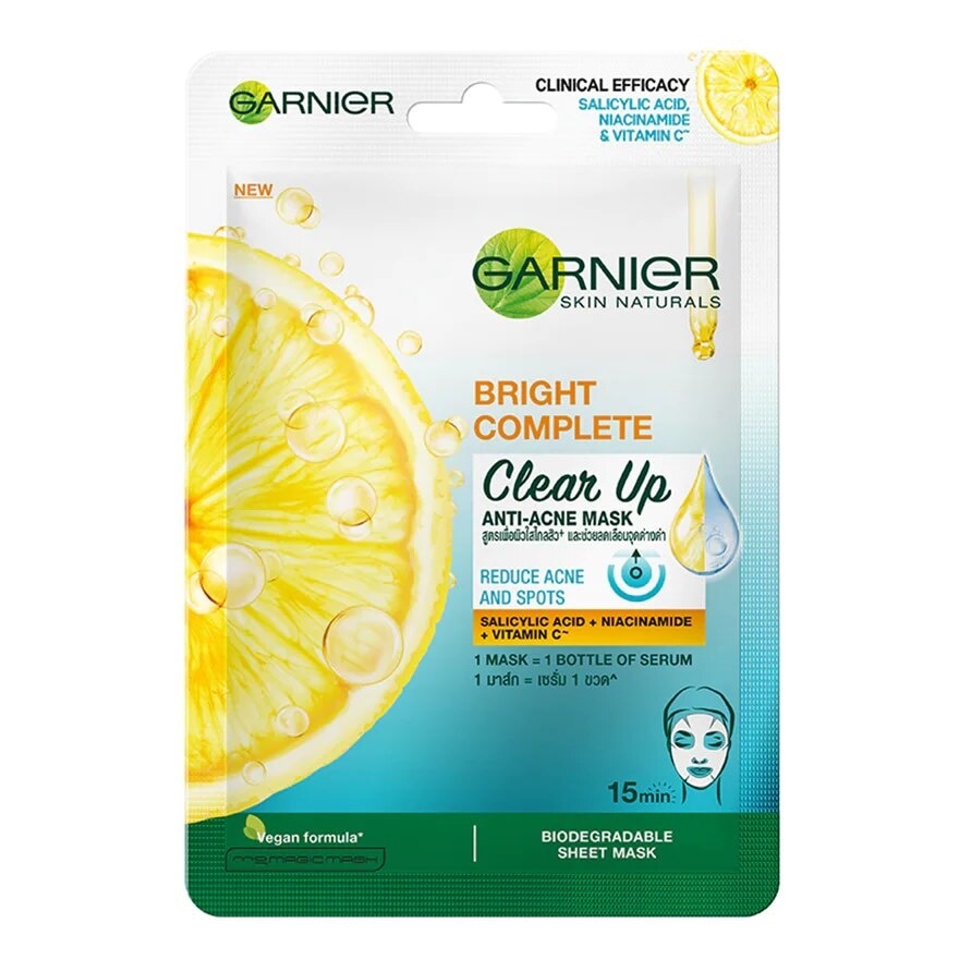 Garnier Skin Naturals Bright Complete Clear Up Anti-Acne Mask 1's