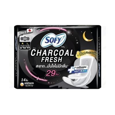 Sofy Sofy Than Charcoal Fresh Night Wing 29 cm. 14 Pcs.