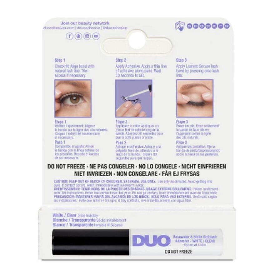 DUO Rosewater & Biotin Striplash Adhesive 5g. #White Clear