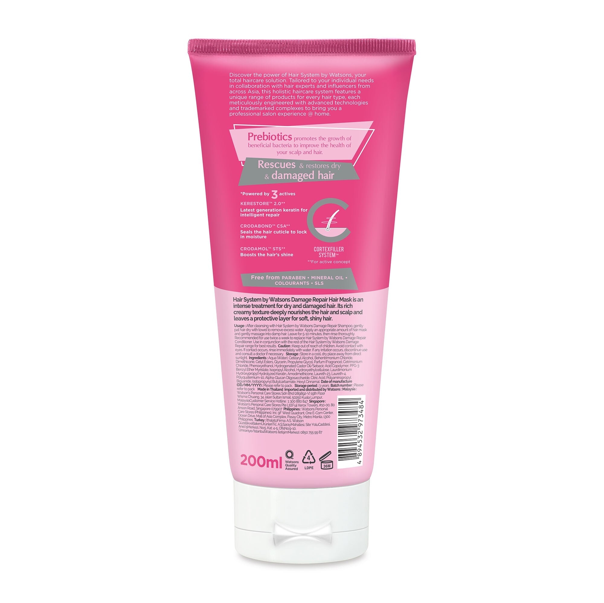 Hair System By Watsons Damage Repair Hair Mask 200ml.