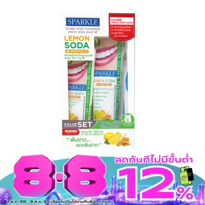 Sparkle - Sparkle Toothpaste Double White Lemon Soda Value Set (100 G.+ 60 G.) image