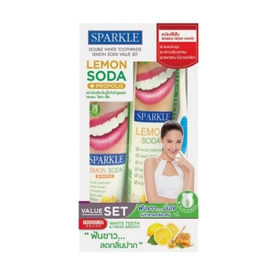 Sparkle Sparkle Toothpaste Double White Lemon Soda Value Set (100 G.+ 60G.)