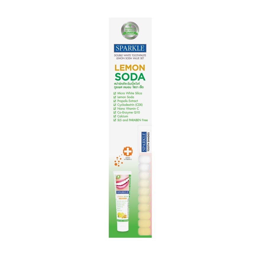 Sparkle Toothpaste Double White Lemon Soda Value Set (100 G.+ 60G.)