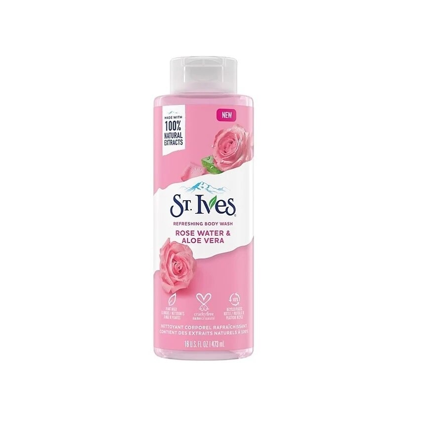 St.Ives Refreshing Body Wash Rose Water  Aloe Vera 473 Ml. image