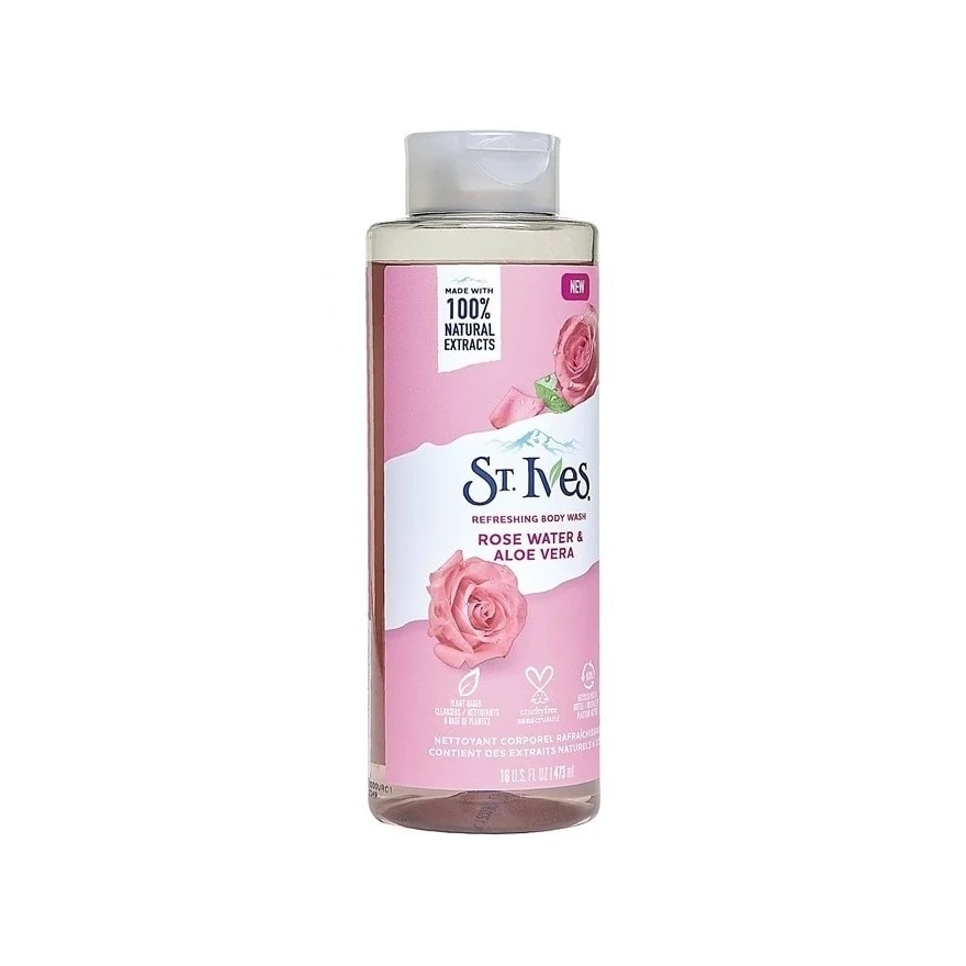 St.Ives Refreshing Body Wash Rose Water  Aloe Vera 473 Ml.