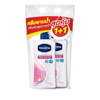 Vaseline วาสลีน เฮลธี้ พลัส บอดี้ วอช เฮลธี้ ไบร์ท 400 มล.แพคคู่