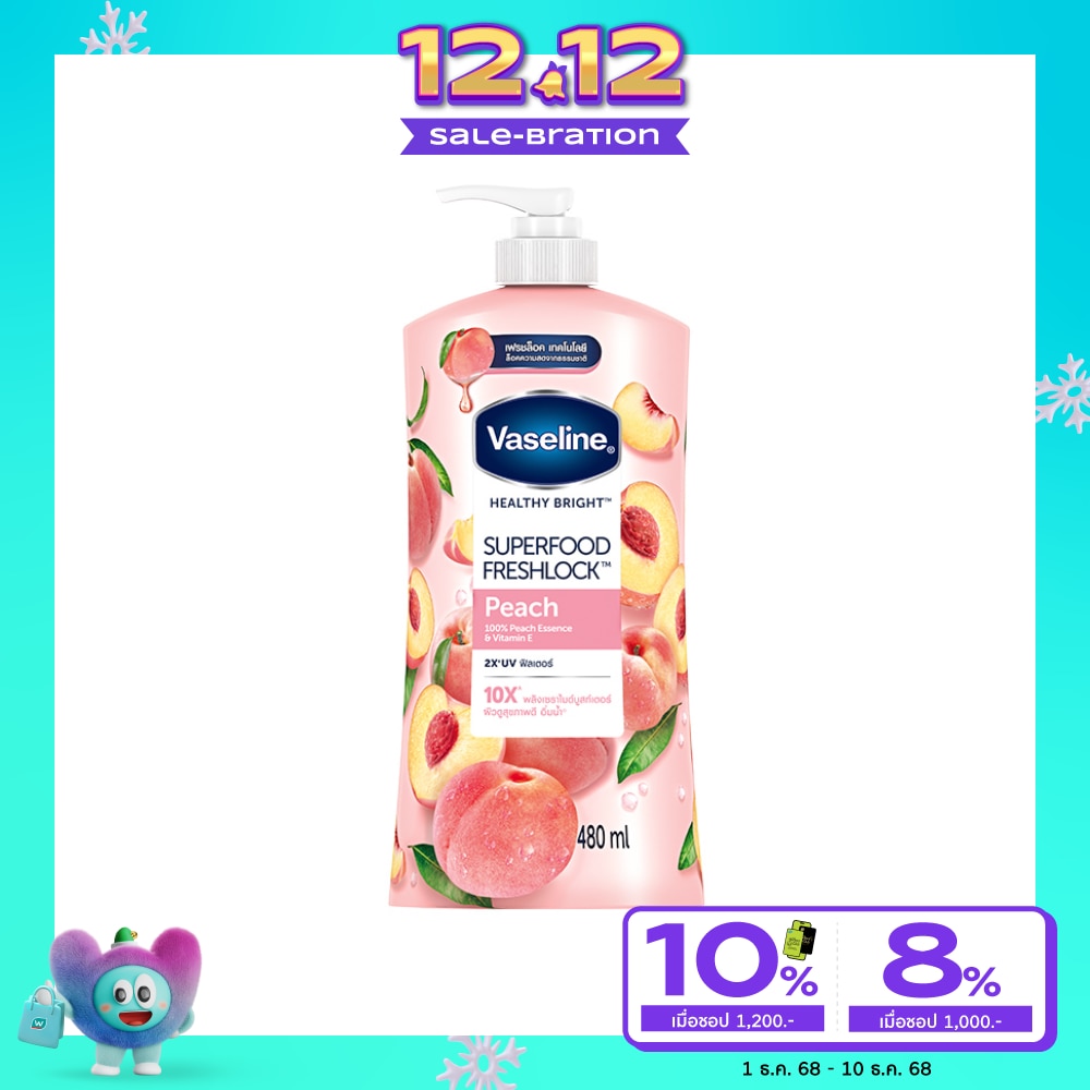 Vaseline Healthy Bright Superfood Freshlock Peach 480 Ml.