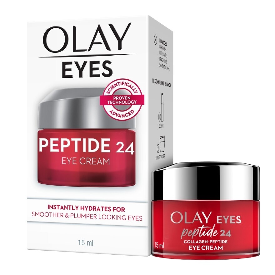 Olay Eyes Peptide 24 Eye Cream 15 Ml. บำรุงผิวรอบดวงตา ชุ่มชื่น กระชับ