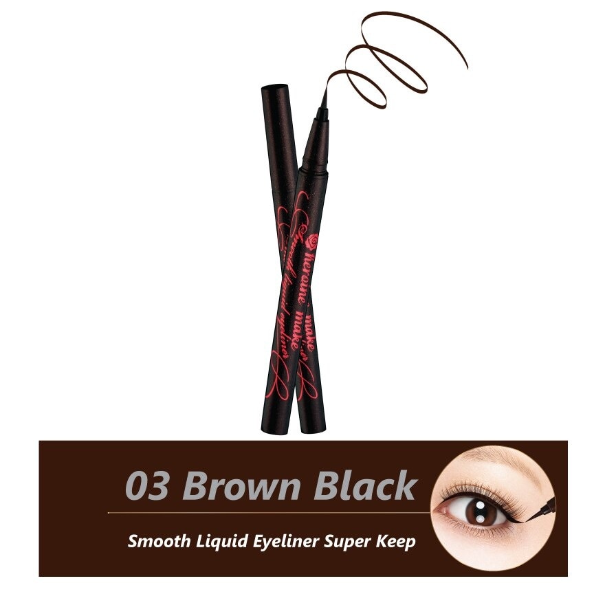 Kiss Me Heroine Make Smooth Liquid Eyeliner Super Keep 0.4g. 03 Brown Black