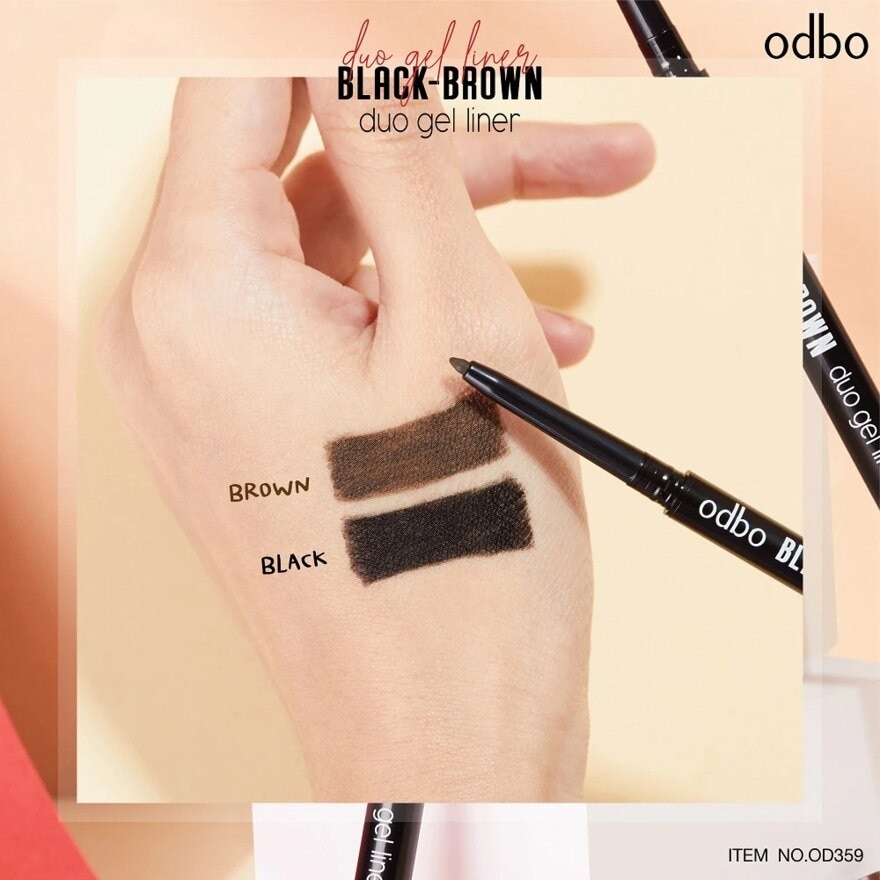 Odbo Black-Brown Duo Gel Liner 0.2g. Black  Brown