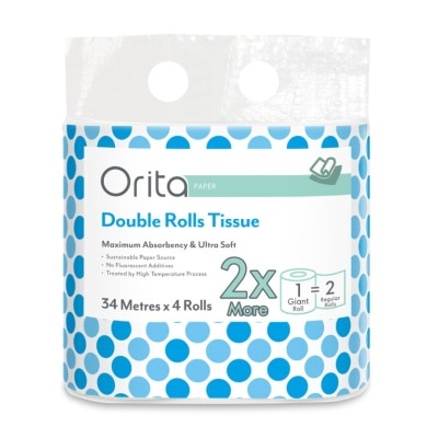 Orita Orita Double Rolls Tissue 34M Pack 4s