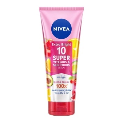 Nivea นีเวีย เอ็กซ์ตร้า ไบรท์ 10 ซูเปอร์ วิตามิน แอนด์ สกิน ฟู้ด เซรั่ม SPF15 320 มล.