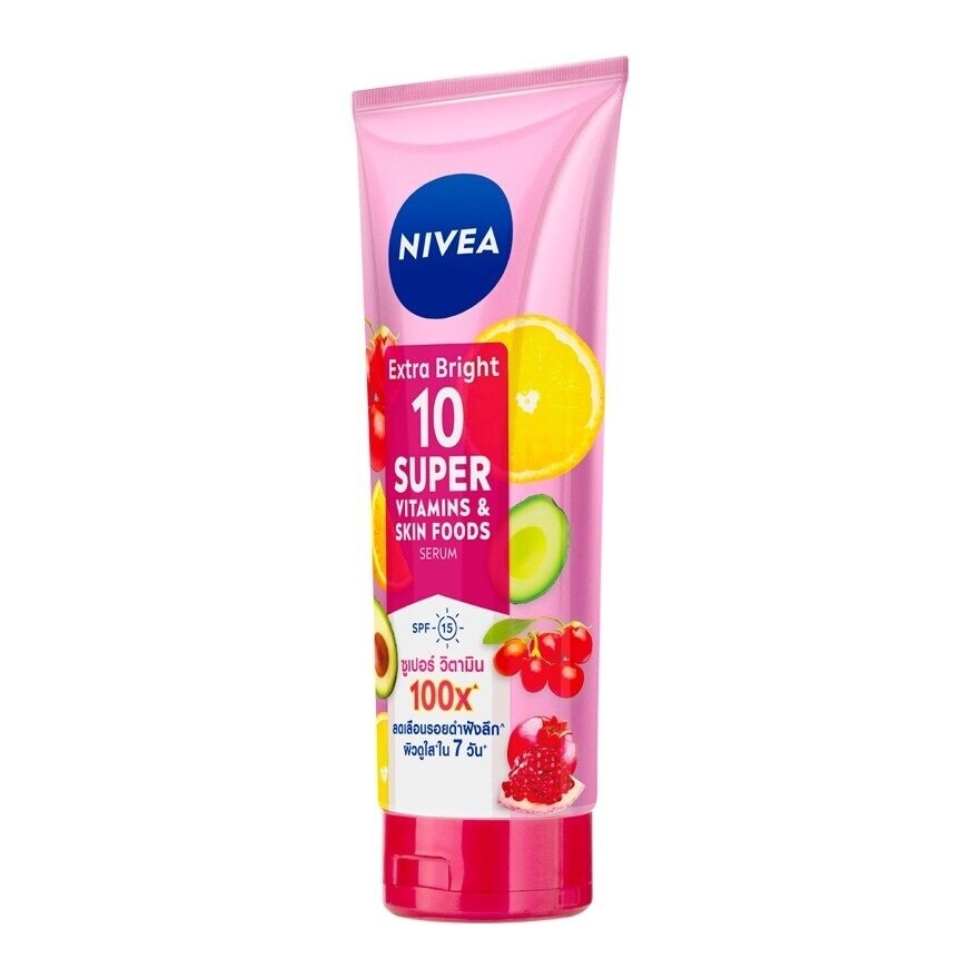 Nivea Extra Bright 10 Super Vitamins  Skin Foods Serum SPF15 320 Ml.