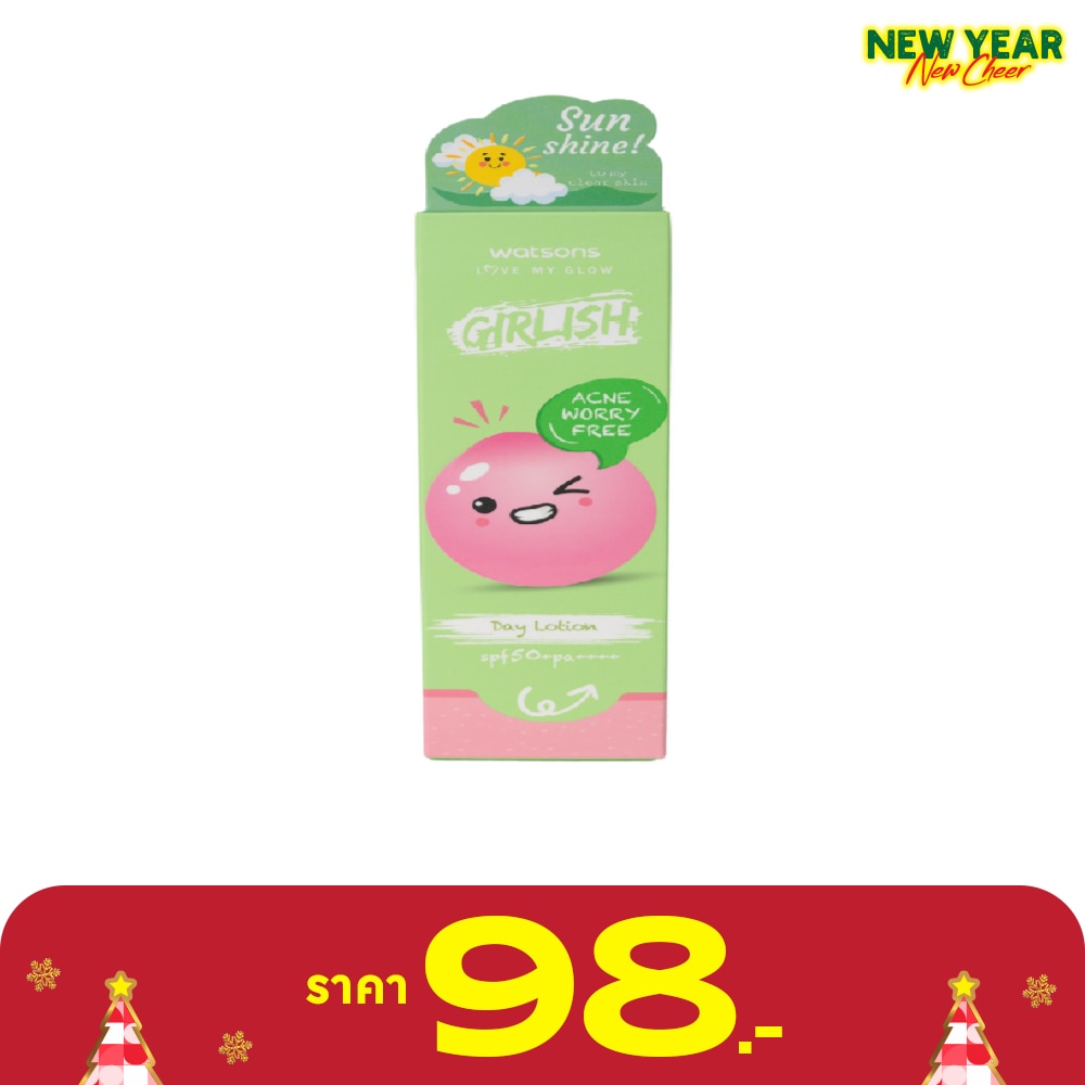 Watsons Girlish Acne Worry Free Day Lotion SPF50+ PA++++ 30ml.