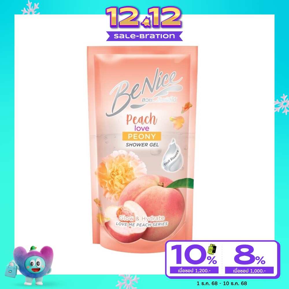 Benice Benice Shower Gel Peach Love Peony 400 Ml.(Refill)