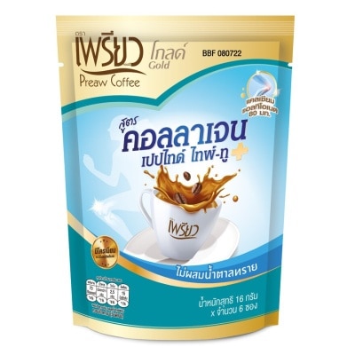 Preaw Preaw Coffee Powder Collagen Type2 6pcs. (Sugar Free)