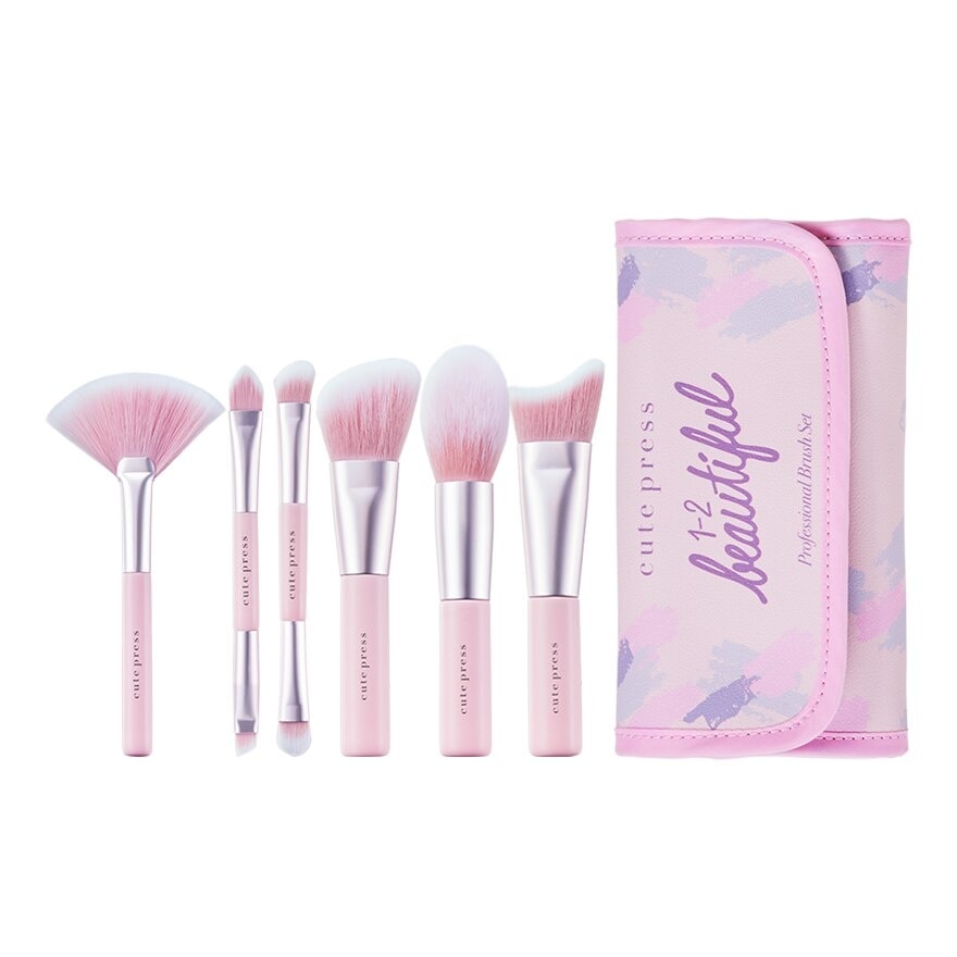 Cute Press 1-2 Beautiful Professional Brush Set 6pcs.