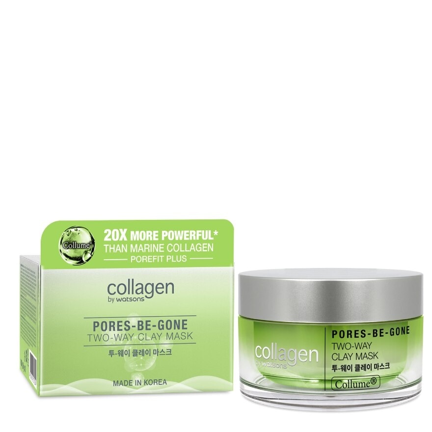 Collagen by Watsons Pores-Be-Gone Two-Way Clay Mask 100g.