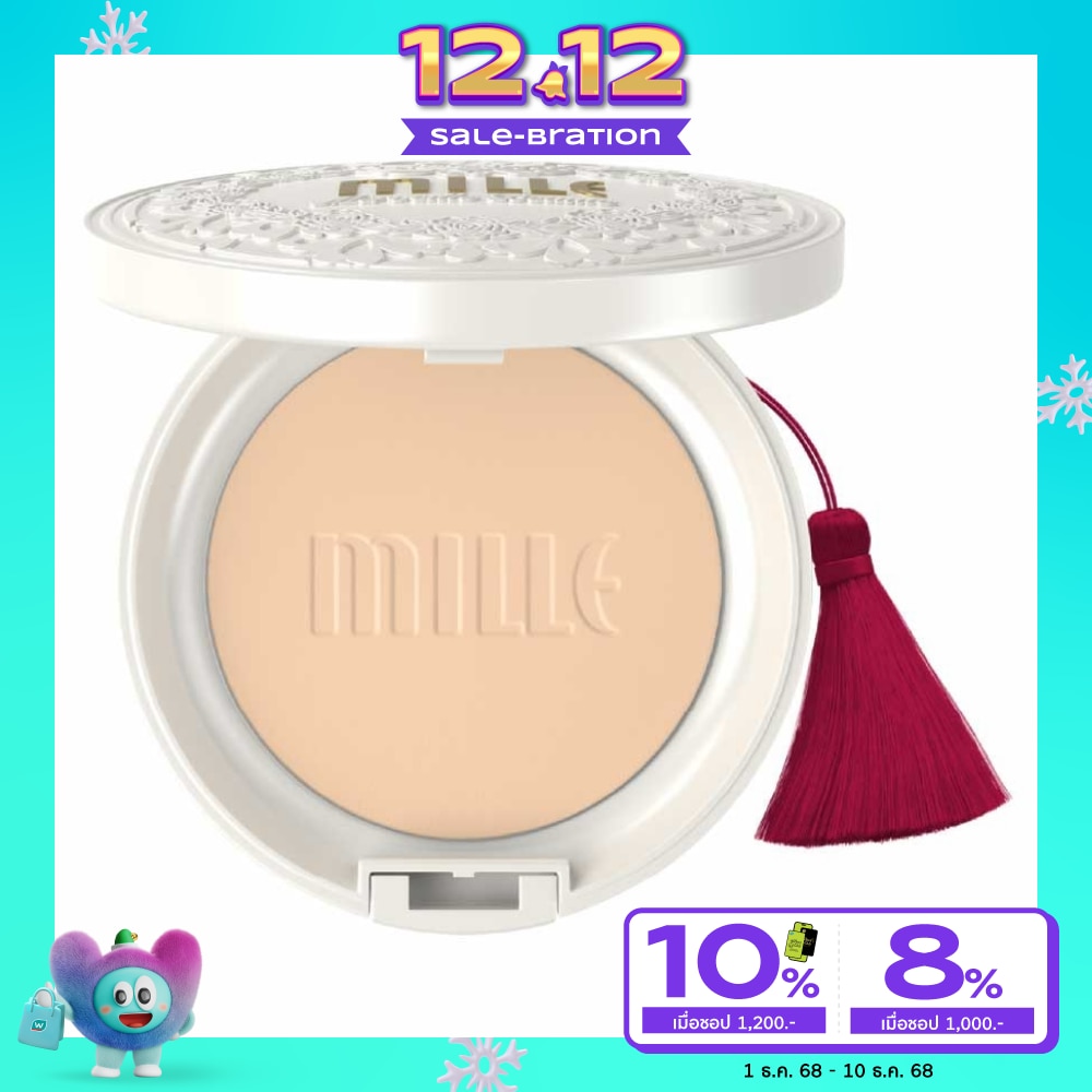 Mille Super Whitening Gold Rose Powder Pact SPF48 PA++ 11g. 02 Natural