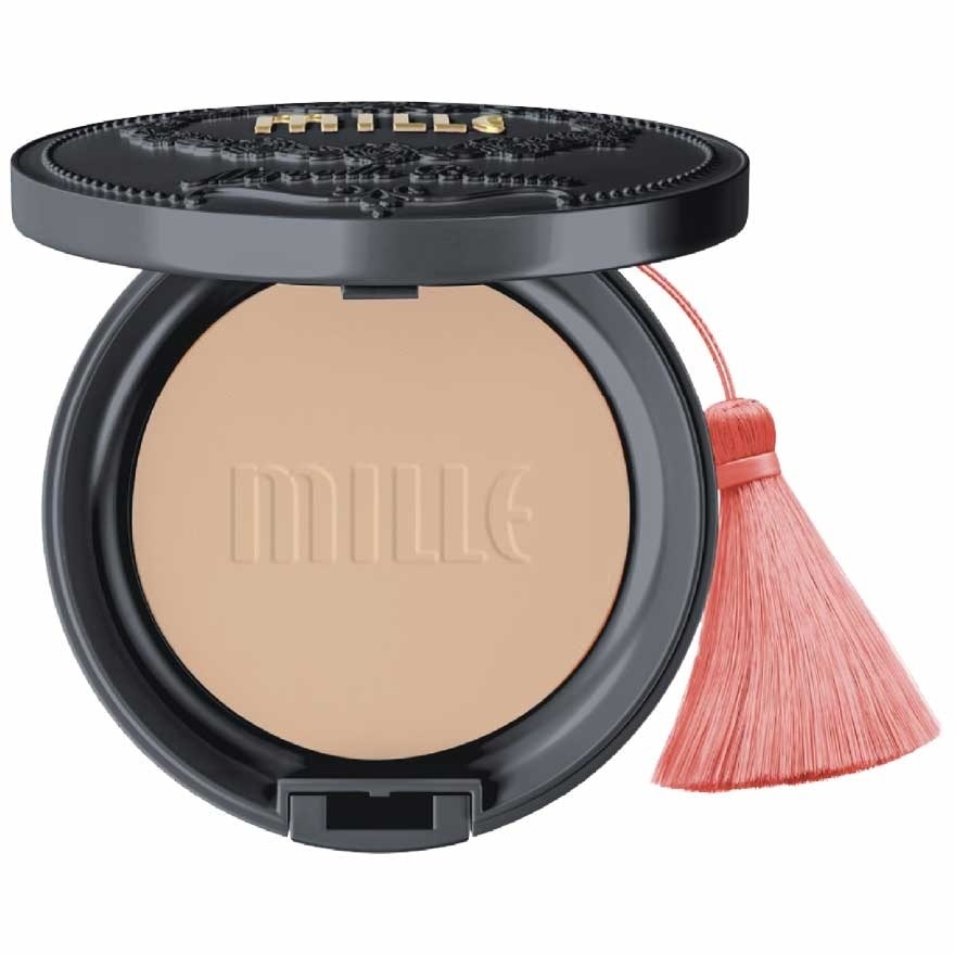 Mille Charcoal Matte Cover Powder Pact SPF25 PA++ 11g. 02 Natural