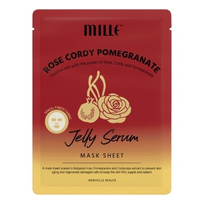 Mille Mille Rose Cordy Pomegranate Jelly Serum Mask Sheet 1pcs.