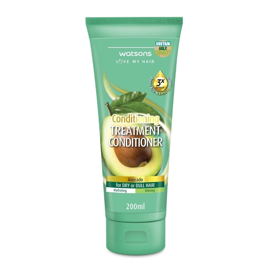 Watsons Treatment Conditioner Avocado for Dry or Dull Hair 200ml.