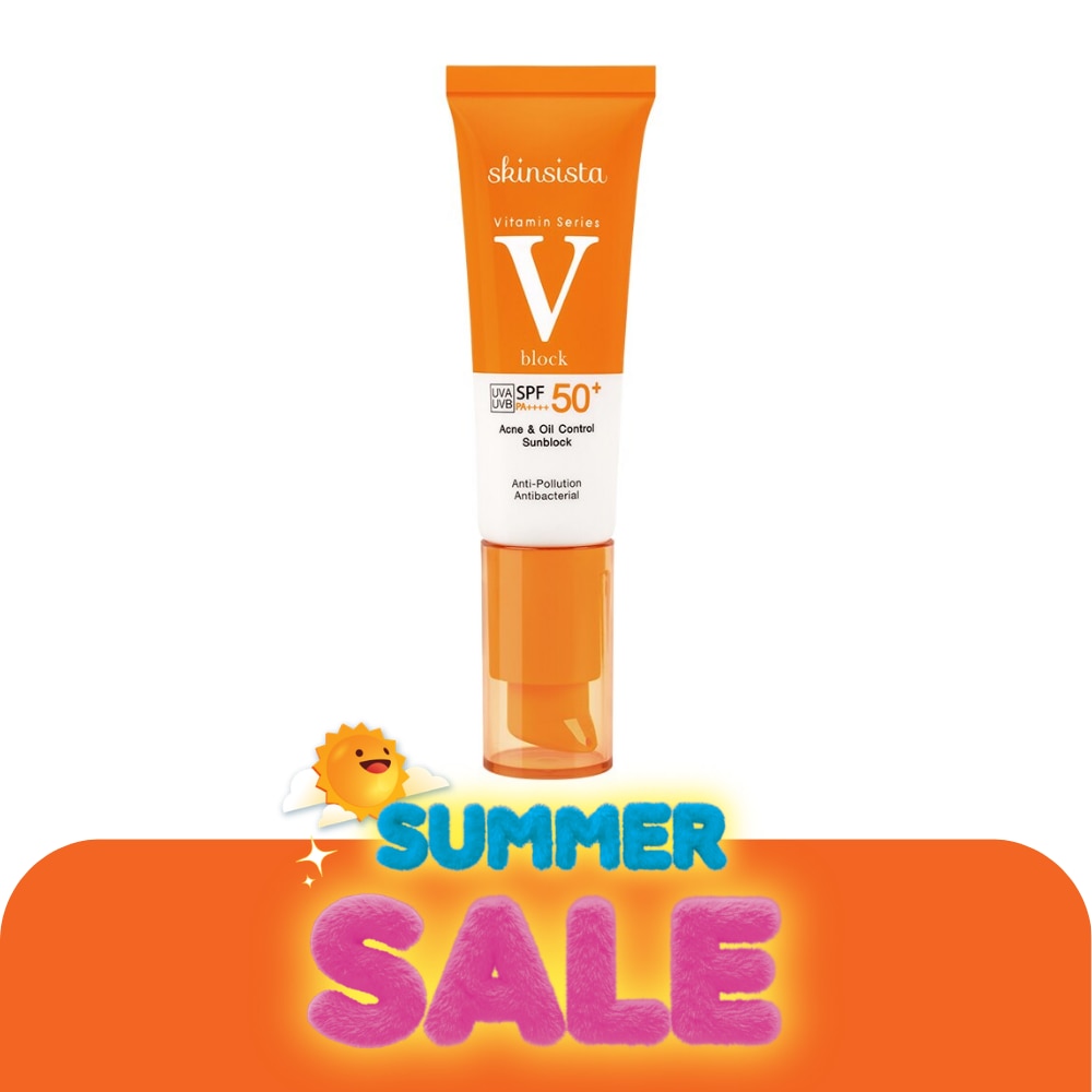 ครีมกันแดด Skinsista สกินซิสต้า วี แอคเน่ แอนด์ ออยล์ คอนโทรล ซันบล็อก SPF50 PA30 มล.