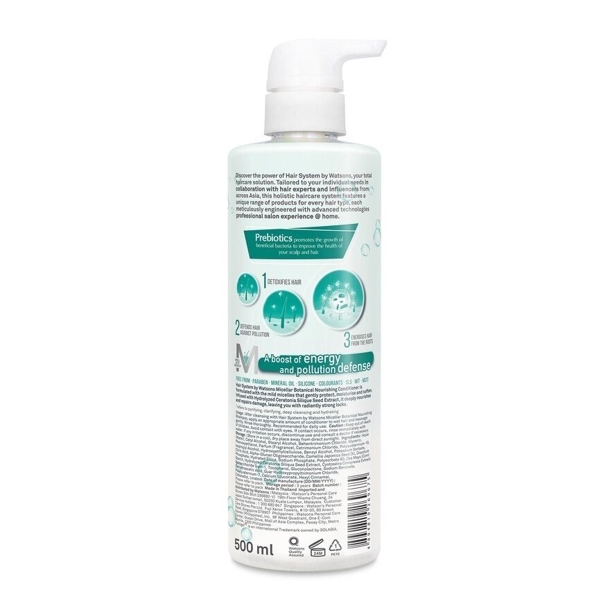 Hair System by Watsons Micellar Botanical Nourishing Conditioner 500ml.