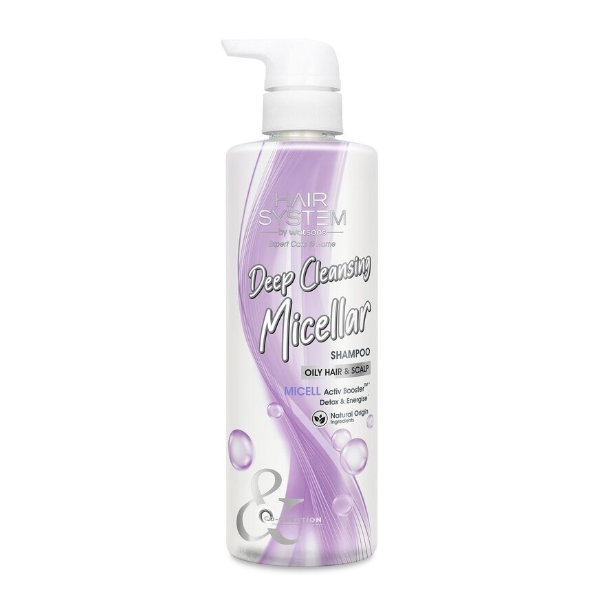 Hair System by Watsons Micellar Botanical Deep Cleansing Shampoo 500ml.