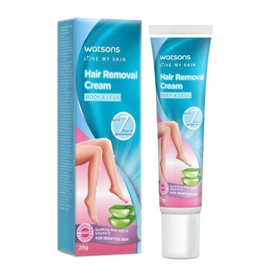 WATSONS วัตสัน แฮร์ รีมูฟเวิล ครีม ฟอร์ เซนซิทีฟ สกิน 25กรัม.