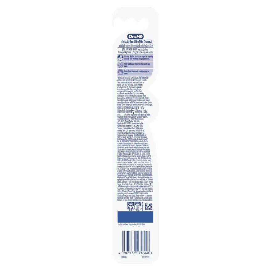 Oral-B Toothbrush Cross Action Ultra Thin Charcoal 1's