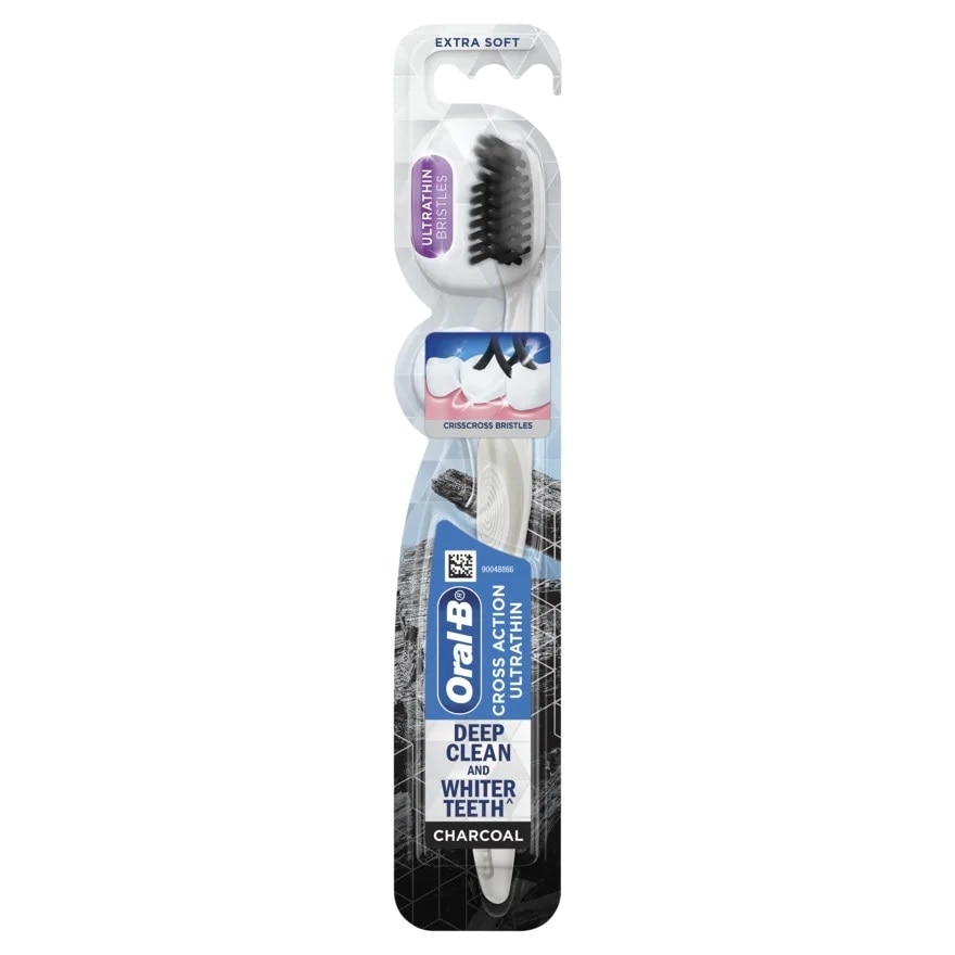 Oral-B Toothbrush Cross Action Ultra Thin Charcoal 1's