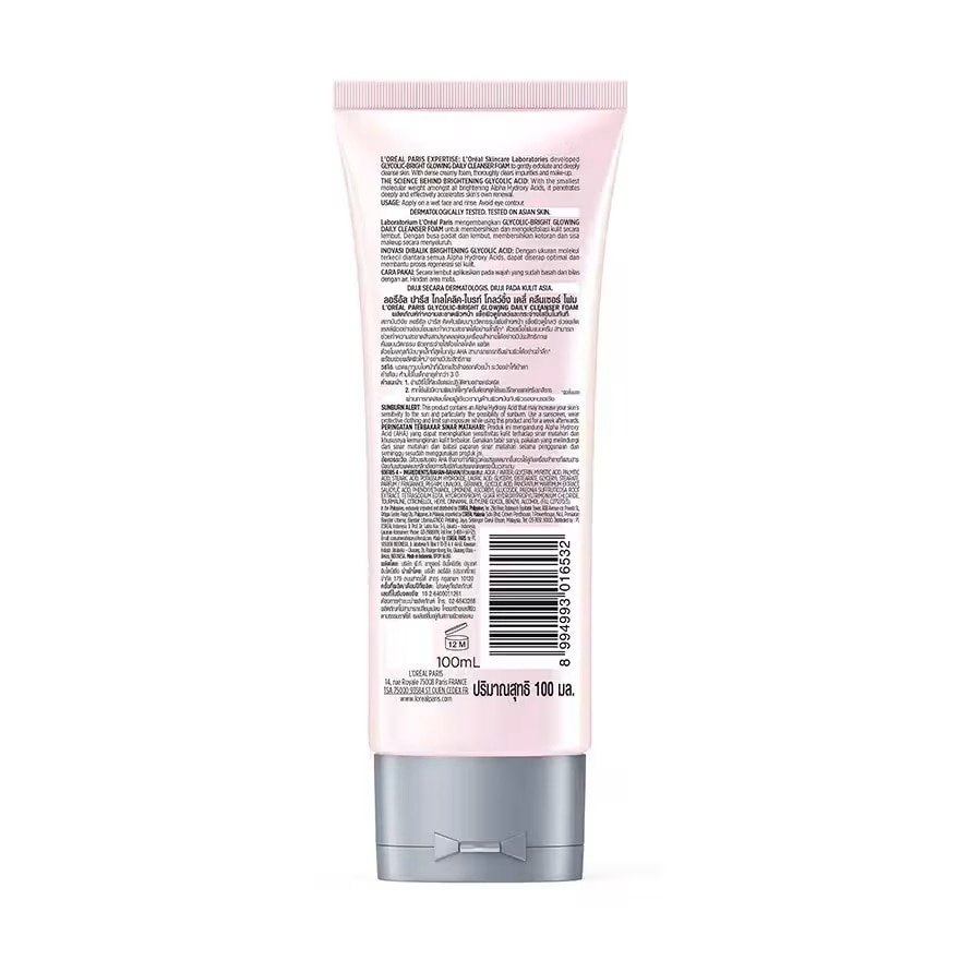 L'Oreal Paris Glycolic-Bright Glowing Daily Cleanser Foam 100 Ml.