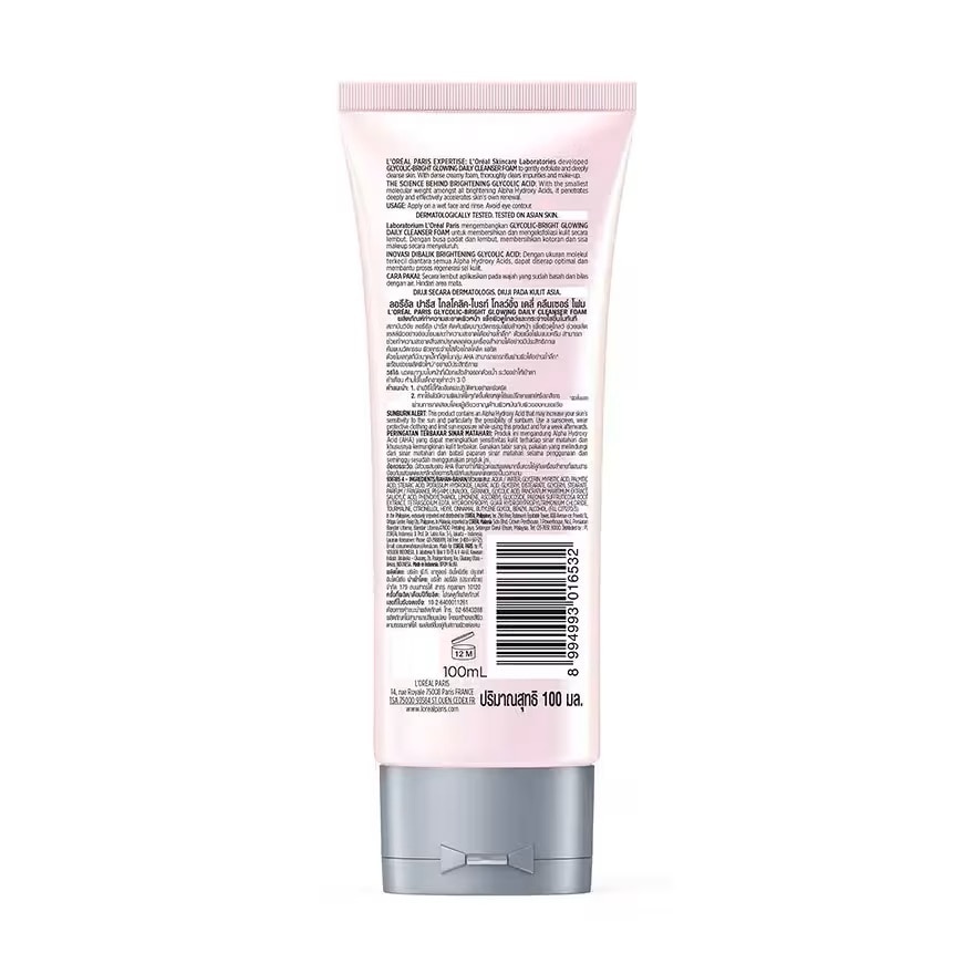 L'Oreal Paris Glycolic-Bright Glowing Daily Cleanser Foam 100 Ml.