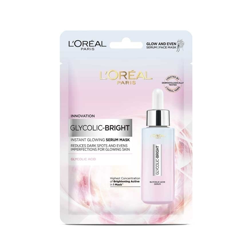 L'Oreal Paris Glycolic-Bright Instant Glowing Serum Mask 1'S